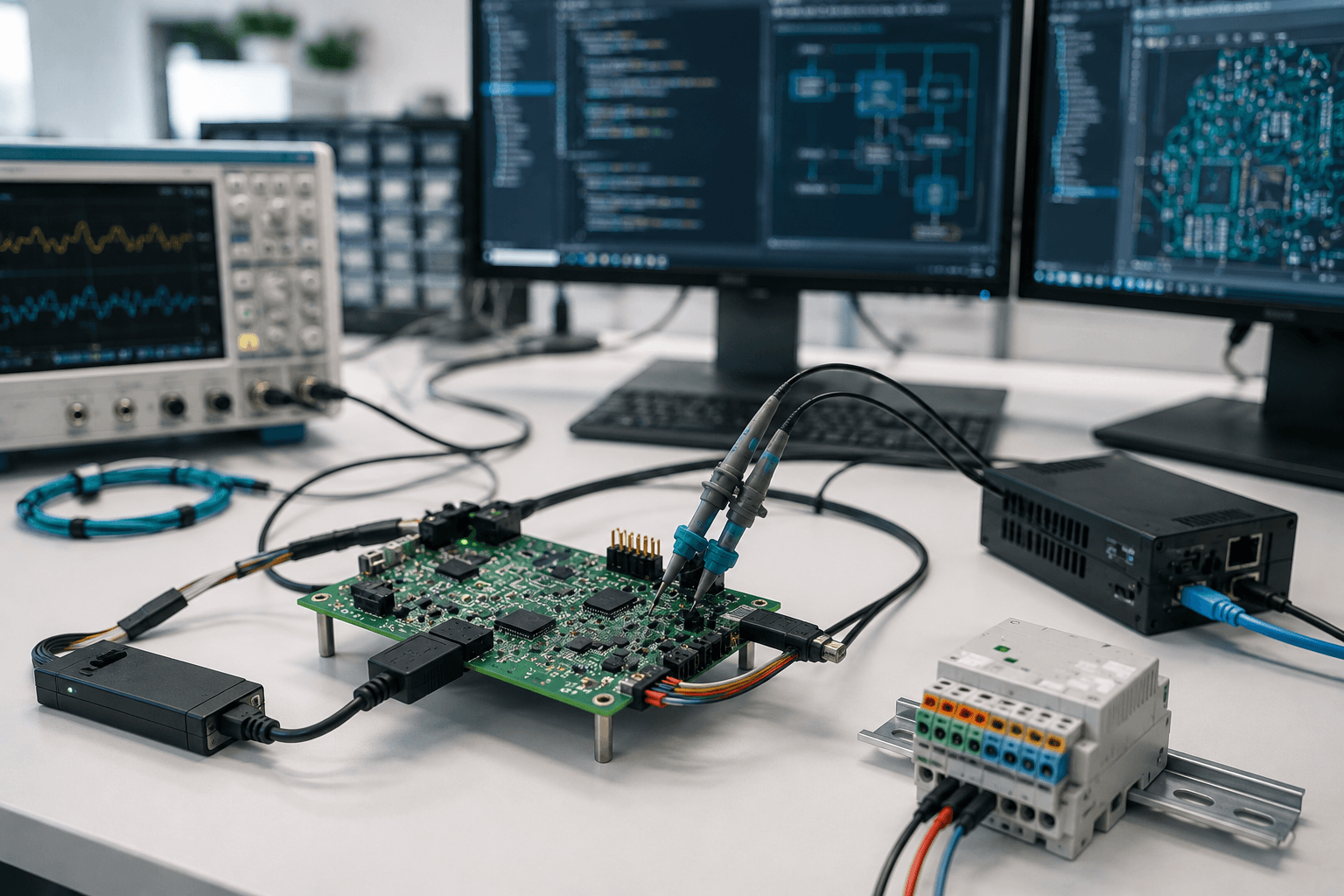Leiterplattenentwicklung und Embedded Software in einer technischen Entwicklungsumgebung